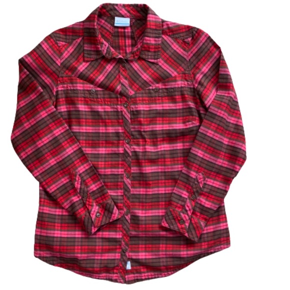 Columbia Semi-Fitted Flannel Shirt Lrg - Picture 9 of 9